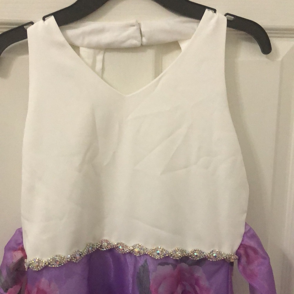 Rare Editions Big Girls Floral Organza Dress - Picture 3 of 11